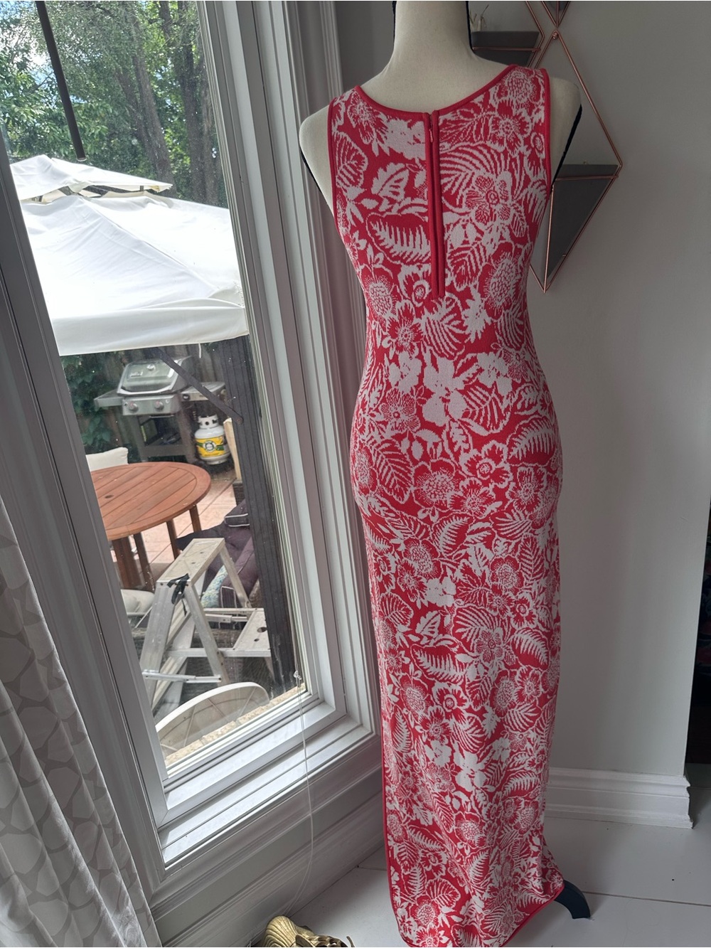 Tommy Bahama Coral Pink and White Del Lago Floral Maxi Knit Dress Size XS - Picture 4 of 9